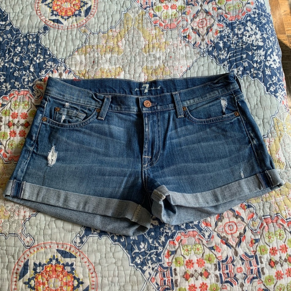 7 for All Mankind Cuffed Denim Shorts